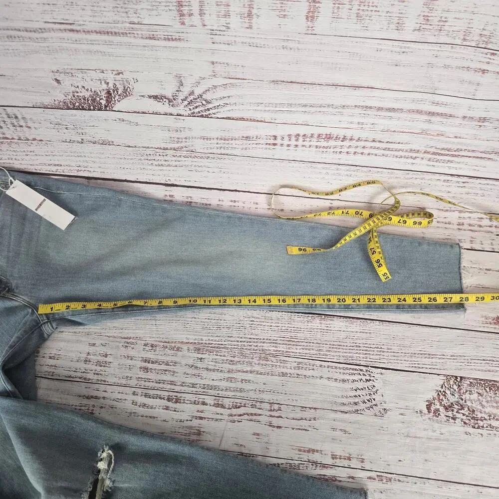Hudson Women's Natalie Mid Rise Jeans Sz 30 Iona Distressed Raw Edge Grunge NWT